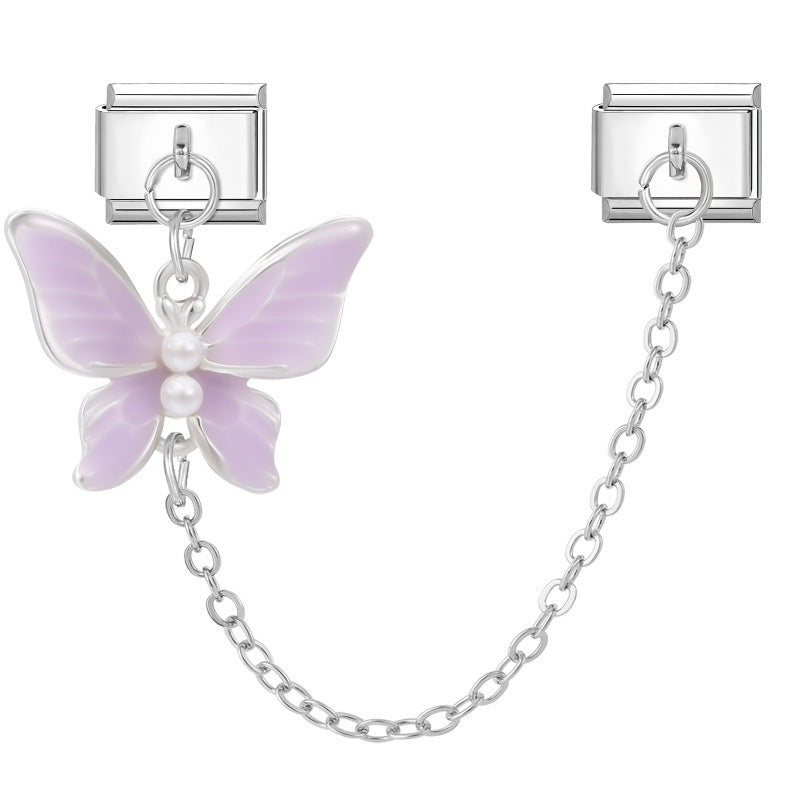 Wholesale 9mm Italian Charm Starter Bracelets DIY Double Hanger Stainless Steel Composable Bracelet