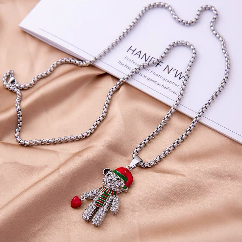 Wholesale Christmas Bear Long Necklace