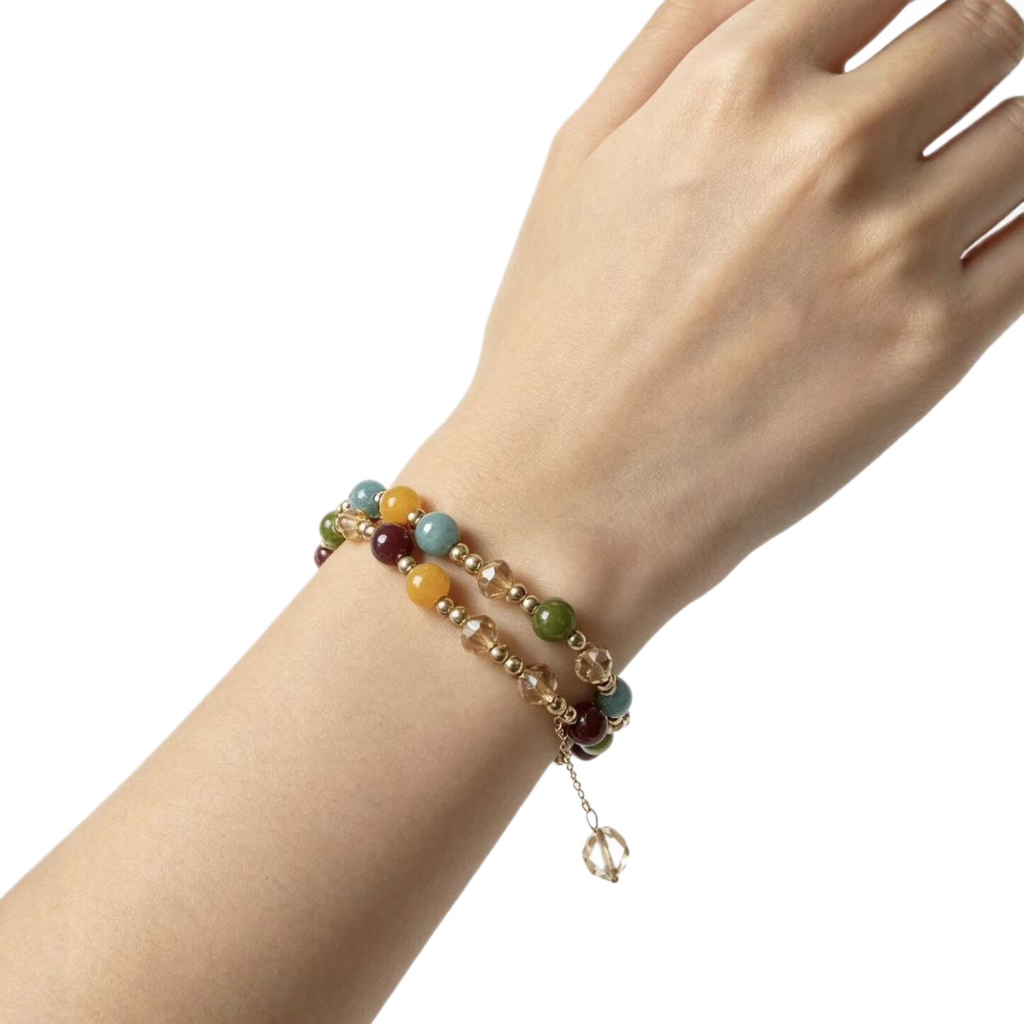 Wholesale Multi Color Crystal Natural Stone Beaded Bracelet Stackable Design Jewelry Accessory For Everyday Wear