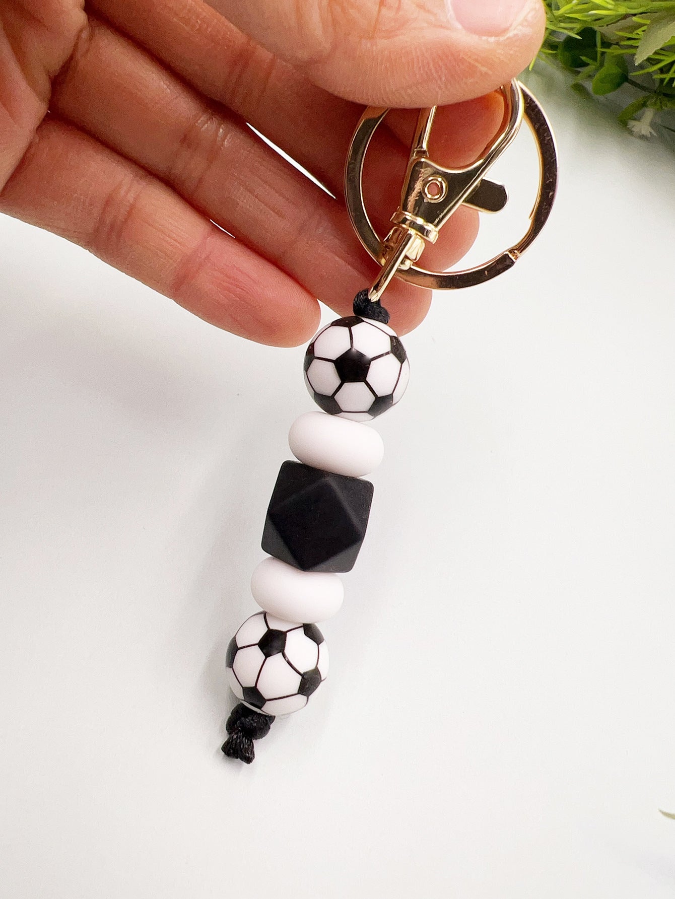 Wholesale Sports Ball Football Basketball Rugby Silicone Beaded Keychain ACC-KC-JiuYa011