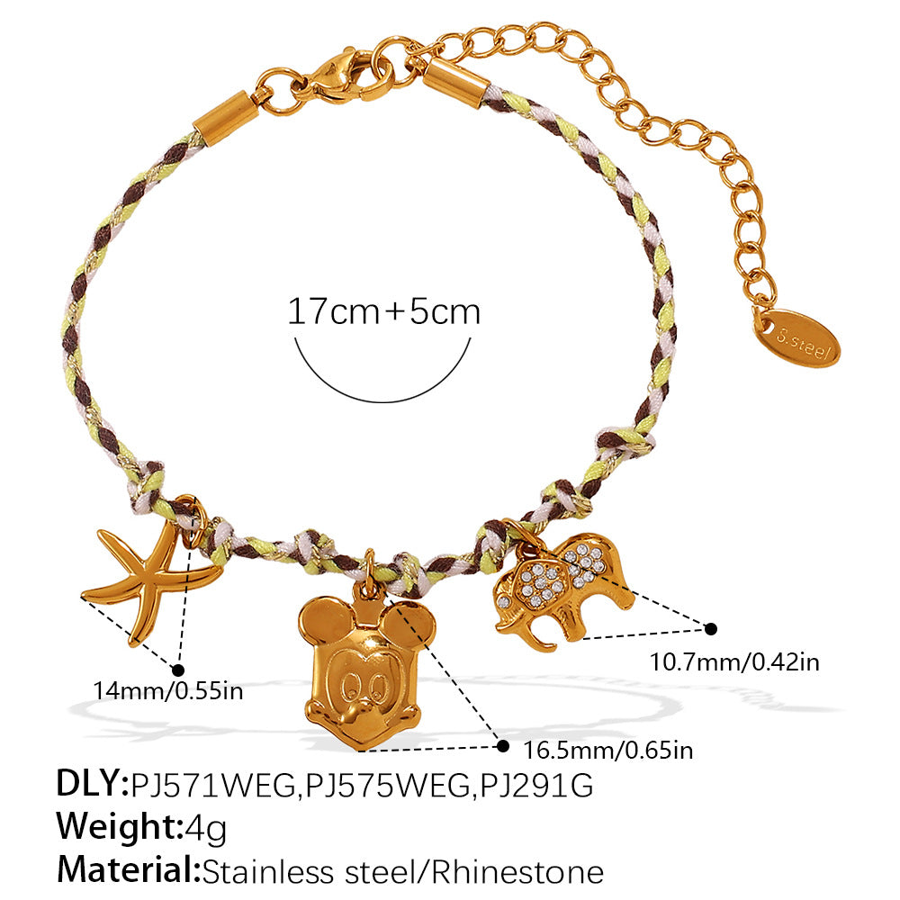 Wholesale DIY pendant knotted rope bracelet colorfast ocean-themed pendant necklace jewelry