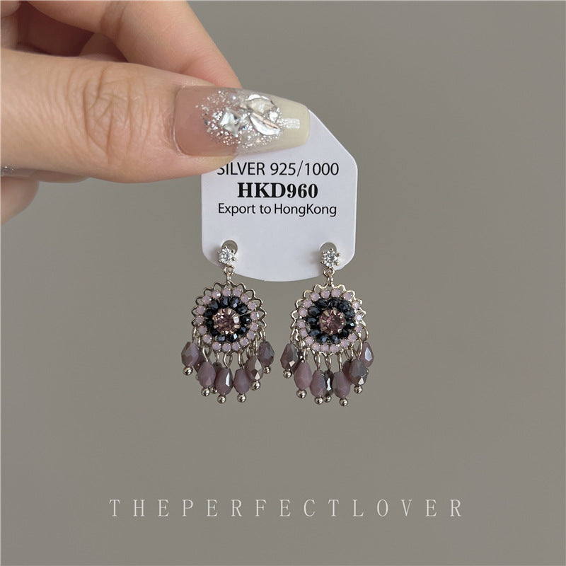 Wholesale Vintage Crystal Tassel Ethnic Style Earrings ACC-ES-ZhiRui006