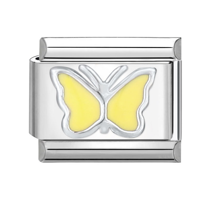 Wholesale Italian modular bracelet 9mm DIY splicing detachable flower series stainless steel combinable bracelet