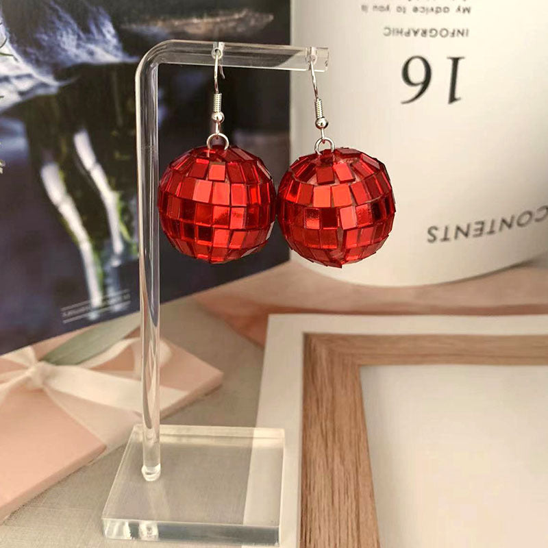 Wholesale  American retro disco earrings disco laser light ball earrings