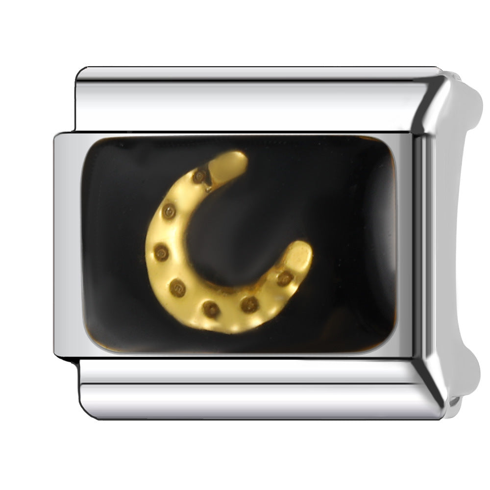 Wholesale Italian Charm Bracelet 9mm DIY Splicing Sun and Star Series Stainless Steel Composable Bracelet