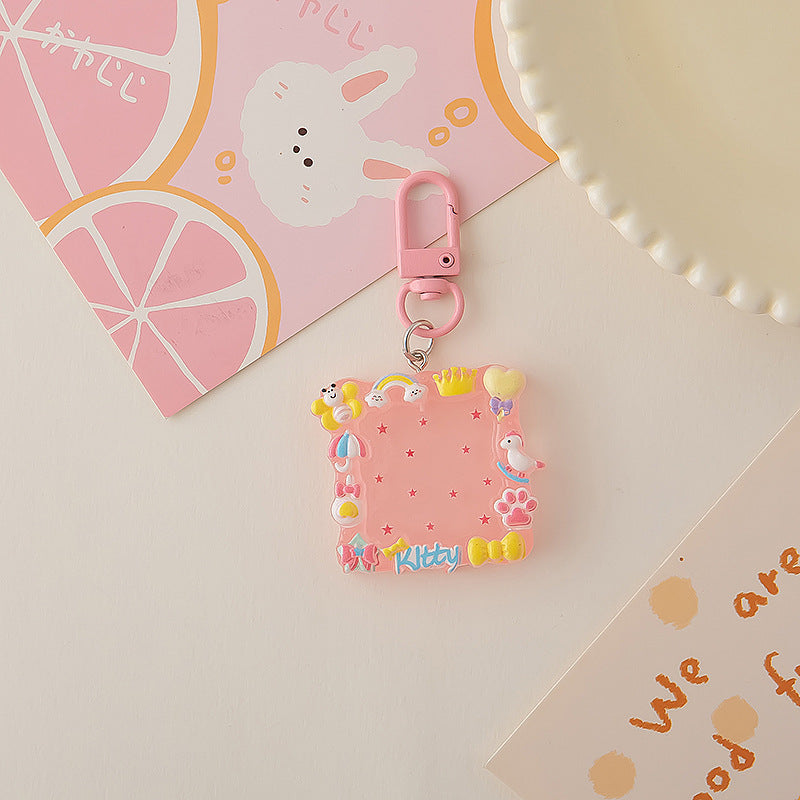 Wholesale Macaron Color Cartoon Luminous Photo Frame Keychain