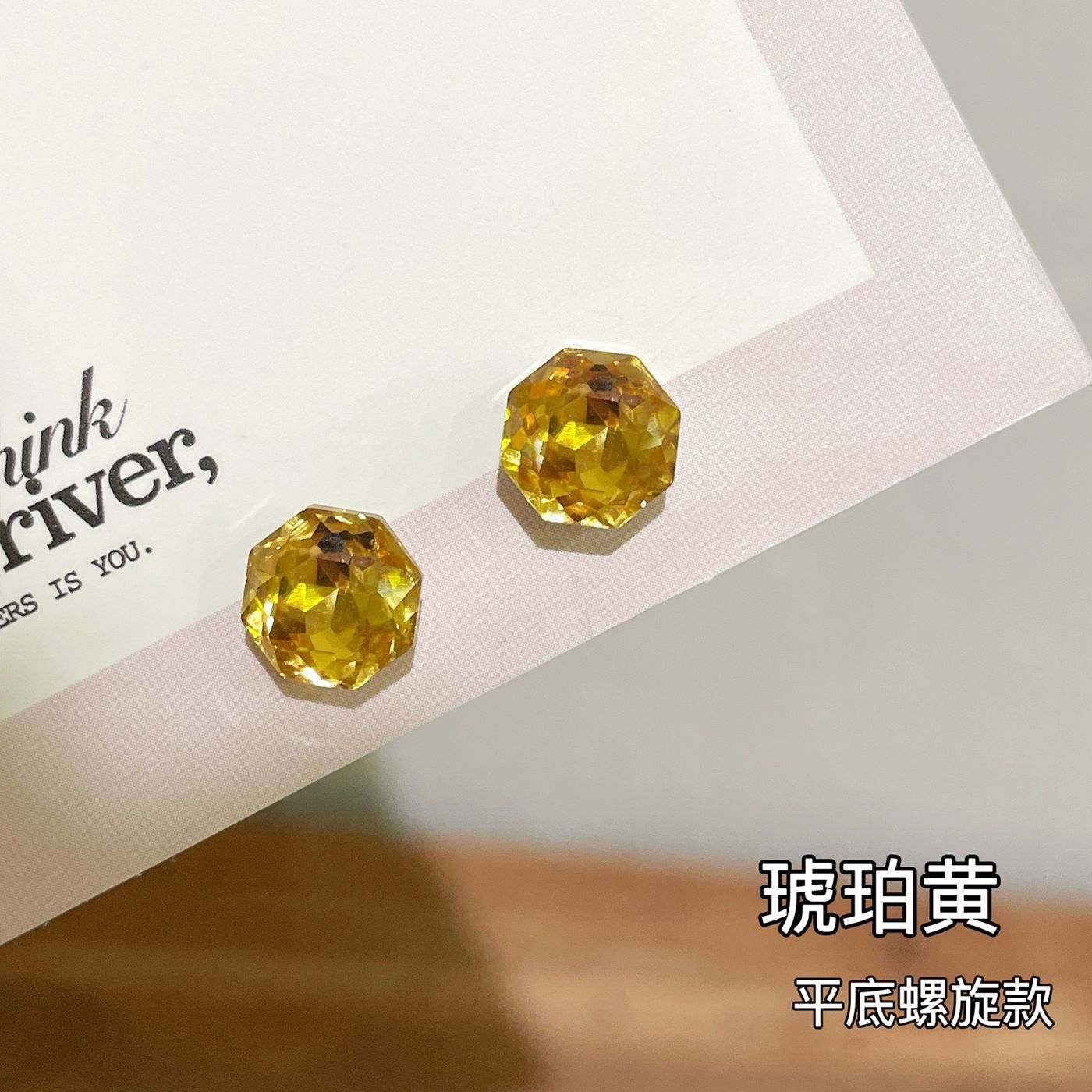 Wholesale Eight-Sided Rose  Earrings