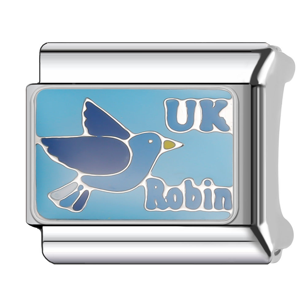 Wholesale Italian Charm Bracelet 9mm DIY Splicing National Tourism Scenic Logo Stainless Steel Composable Bracelet