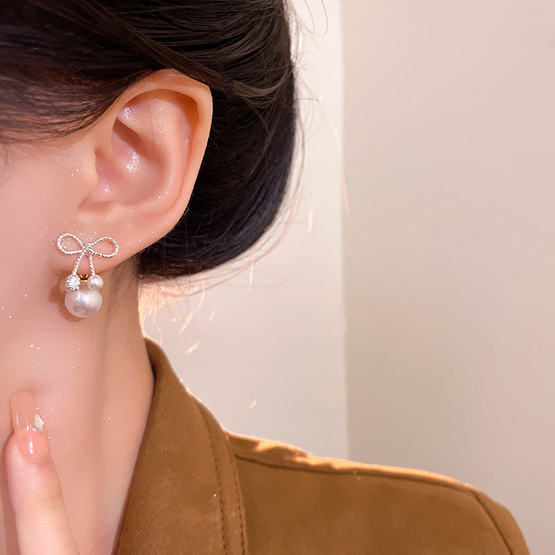 Wholesale Bow Pearl Earrings