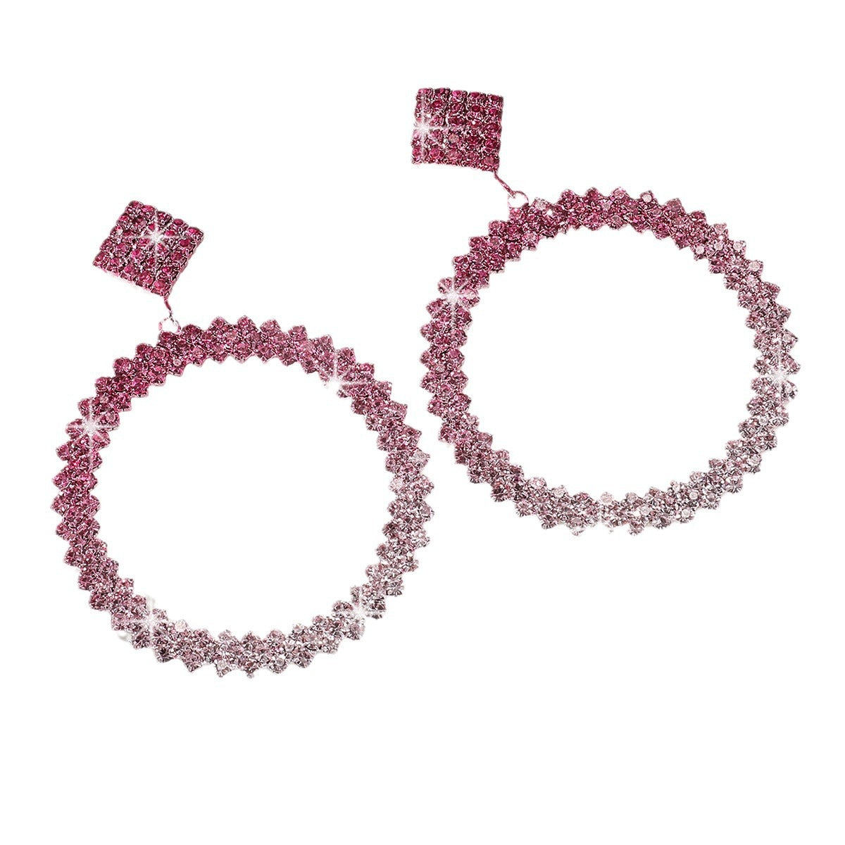 Wholesale  Luxury Full Diamond Shiny Rhinestones Earrings