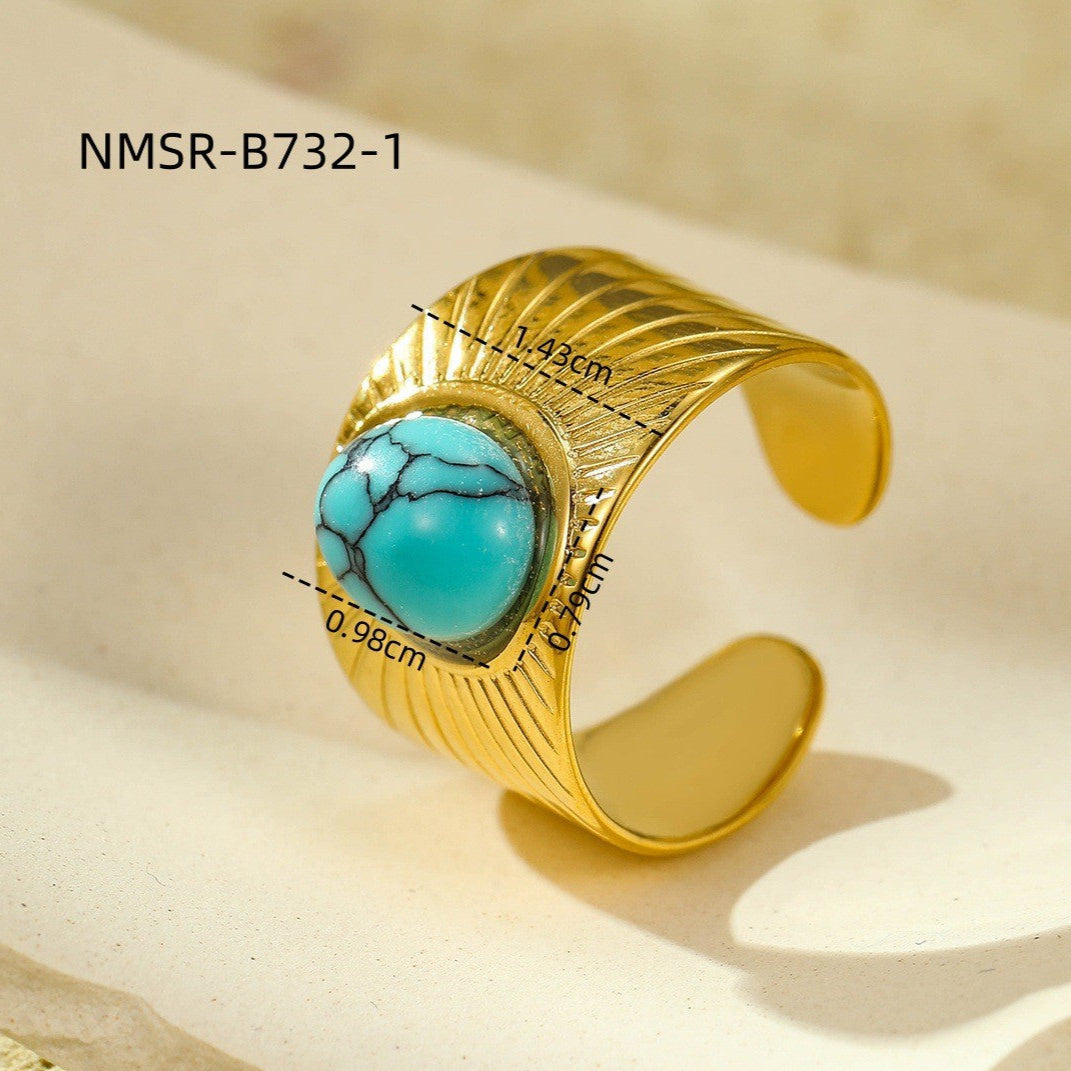 Wholesale Retro Eye of Horus Accessories Light Luxury Open  Stainless Steel Ring