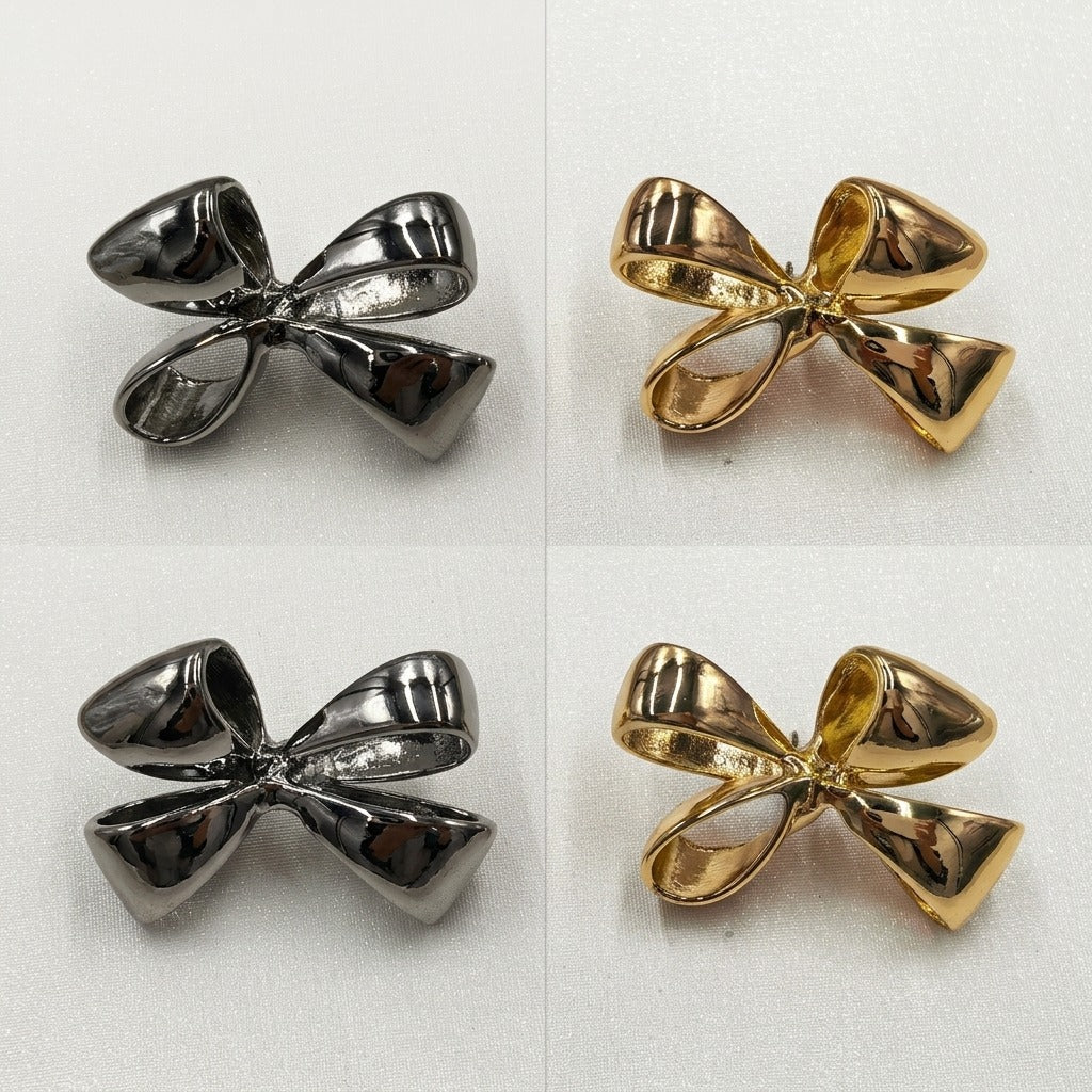 Wholesale Alloy Bow Earrings European Style Electroplated Jewelry Accessory