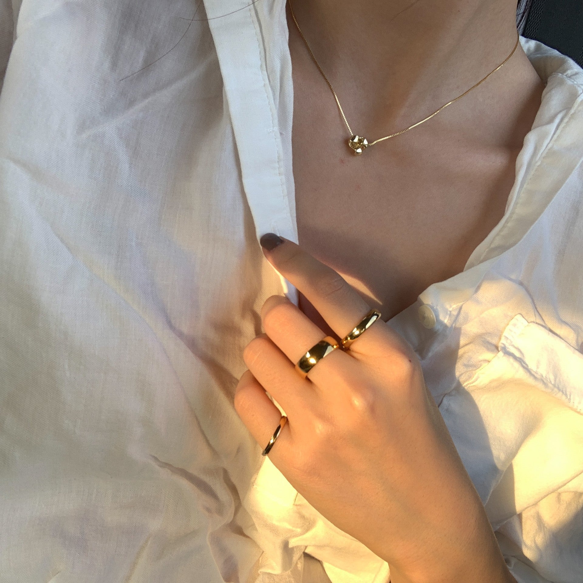 Wholesale Stainless Steel Plain Ring Gold Plated Rings ACC-RS-GouYa002