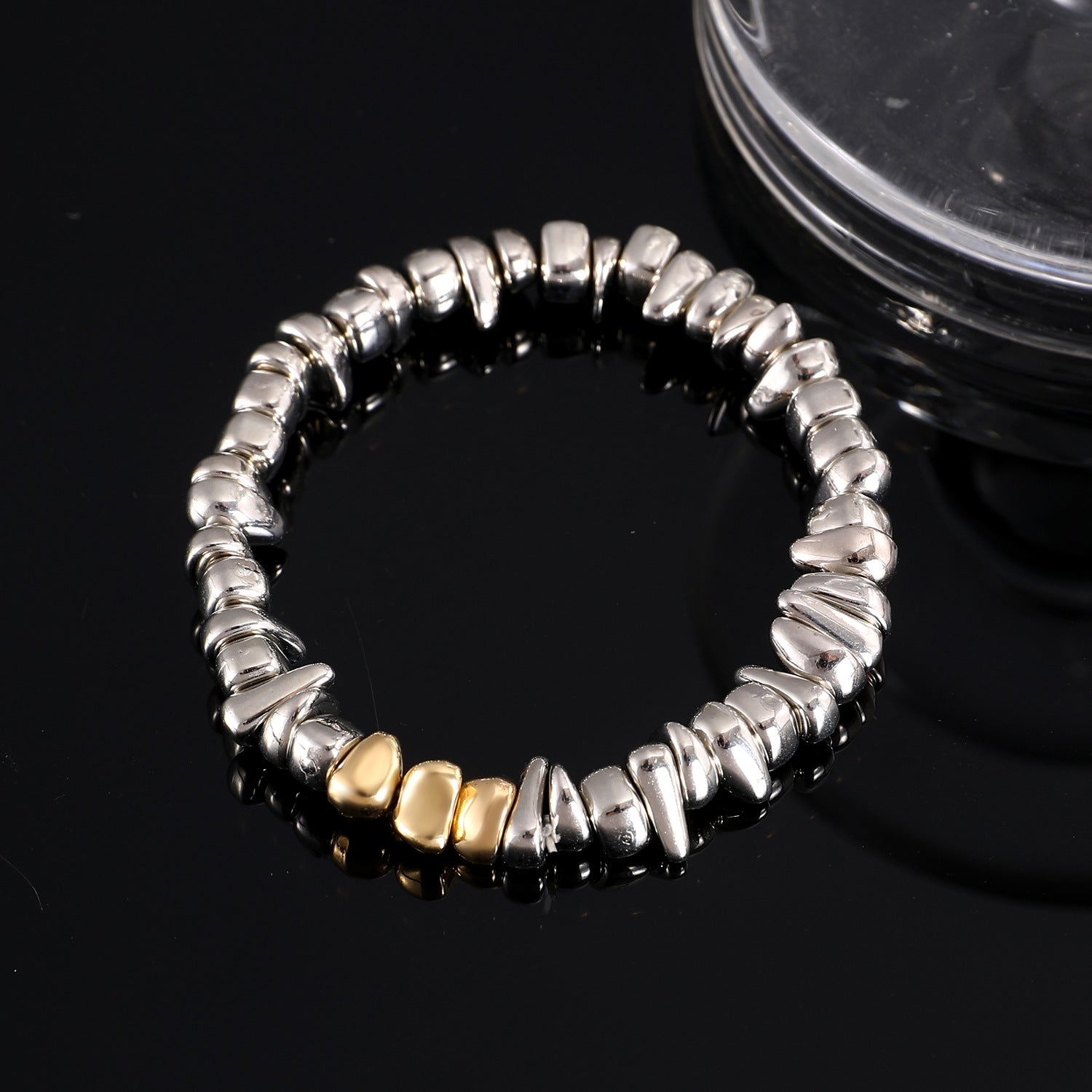 Bracciale con pendente a cuore a catena con perline irregolari retrò all'ingrosso