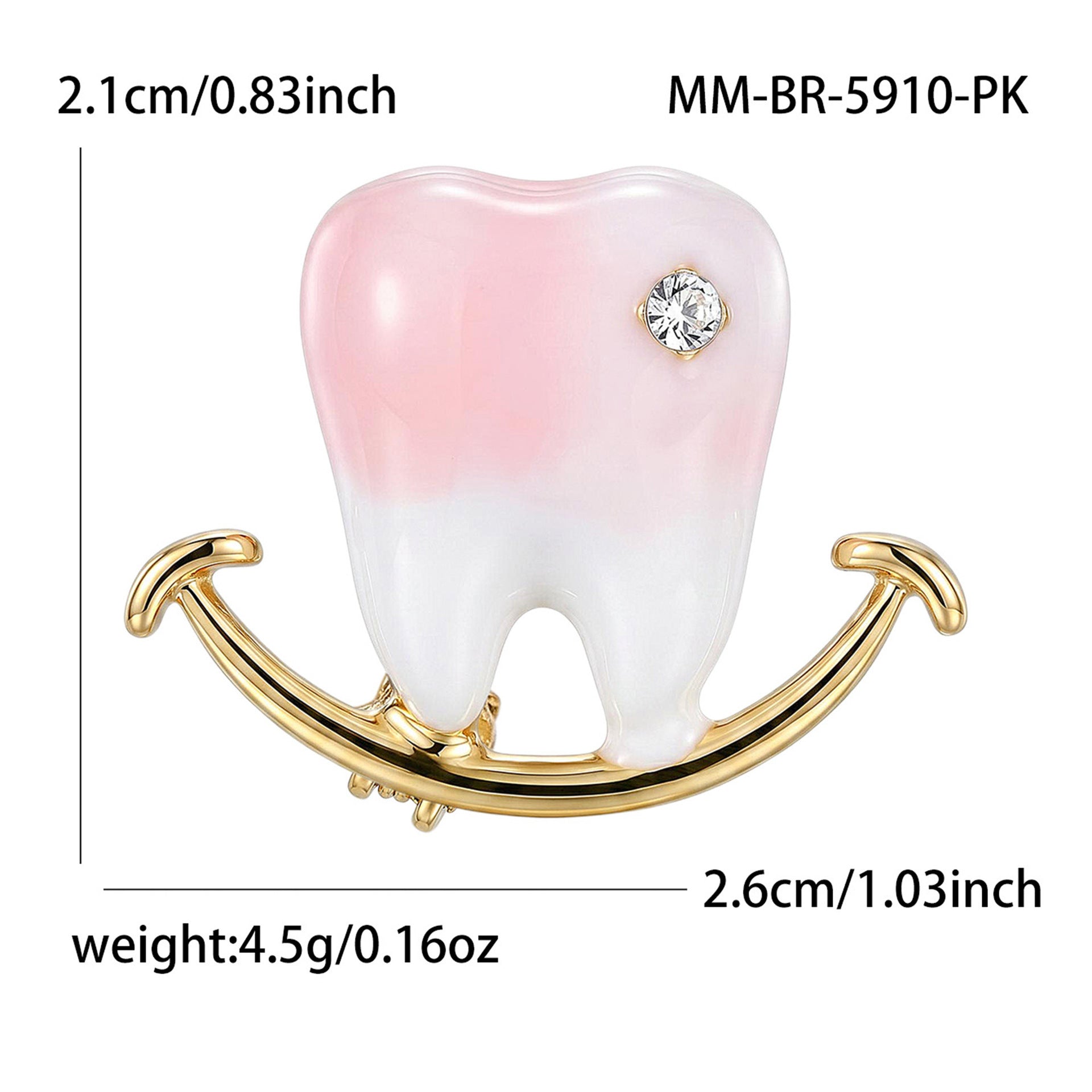 Wholesale Trendy Alloy Enamel Tooth Brooch Pin For Women Coat Suit Shirt Collar Jewelry Accessory