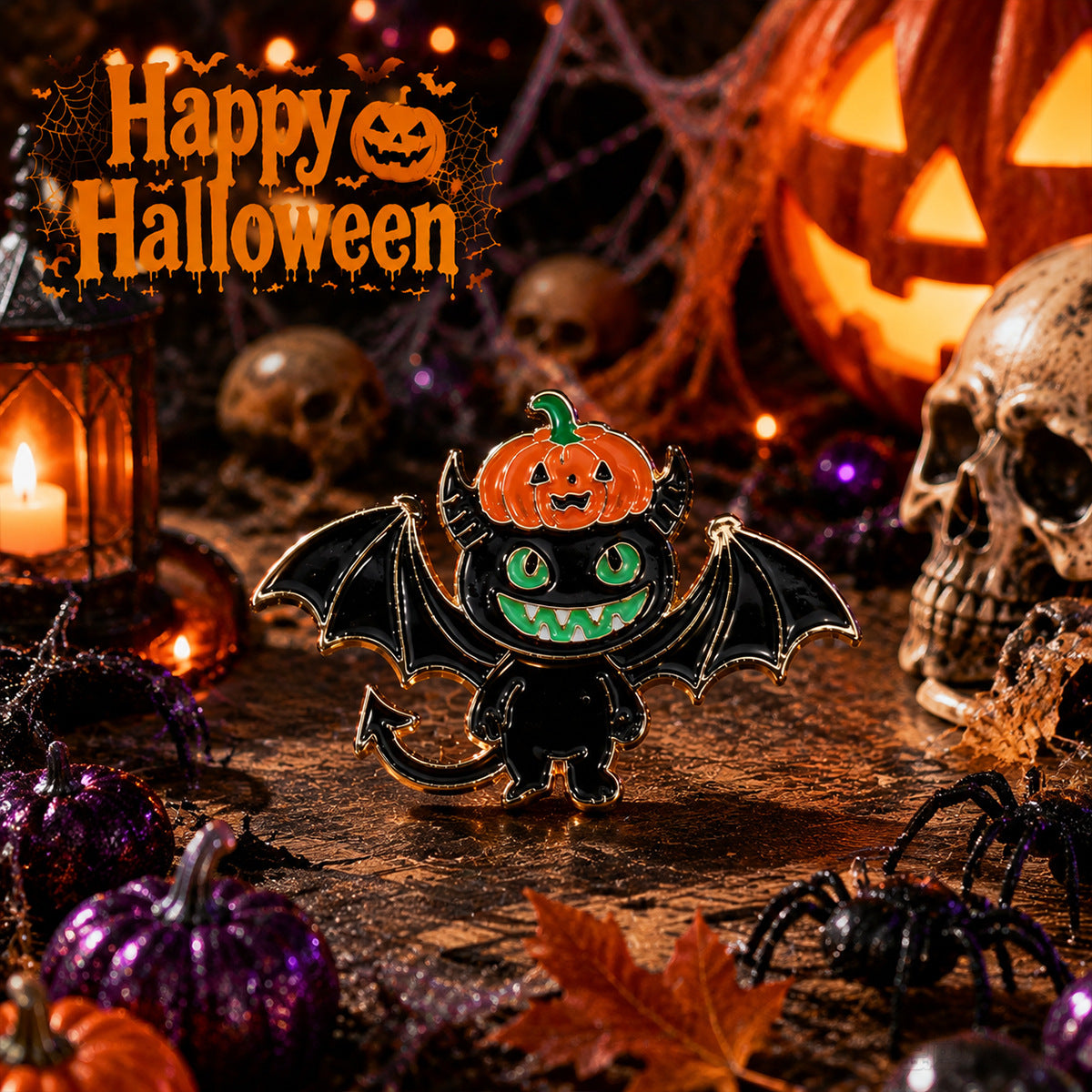 Wholesale  Pumpkin Bat Brooch Pin y Ghost Face Enamel Badge Trendy Holiday Costume Accessory Decorative Gift
