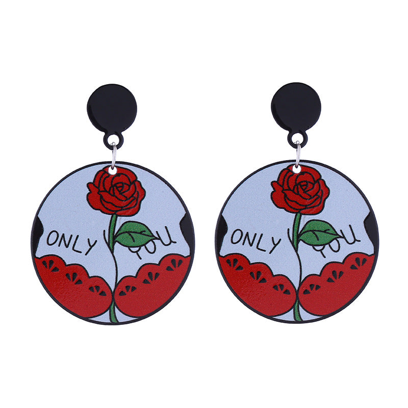 Wholesale Cartoon Love Punk Style Heart Earrings Acrylic Earrings ACC-ES-CT037