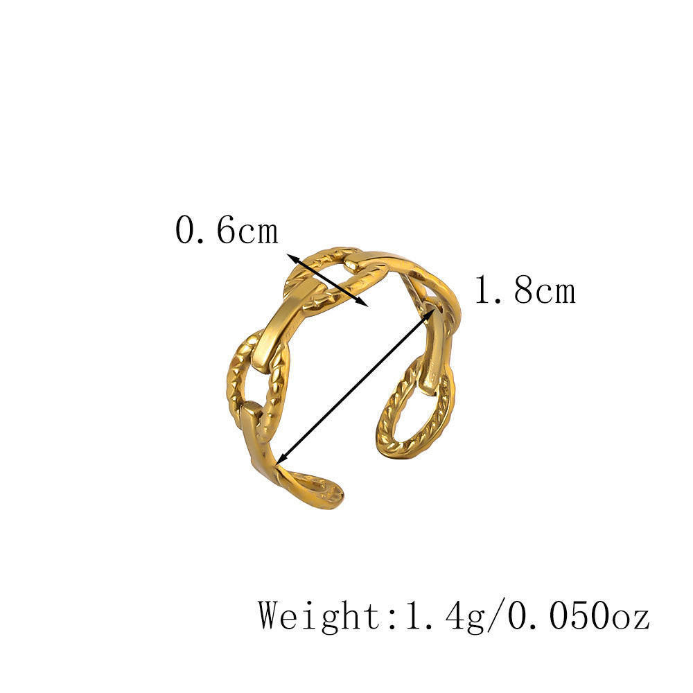 Wholesale Titanium Steel Ring Gold-plated Niche Light Luxury Ring
