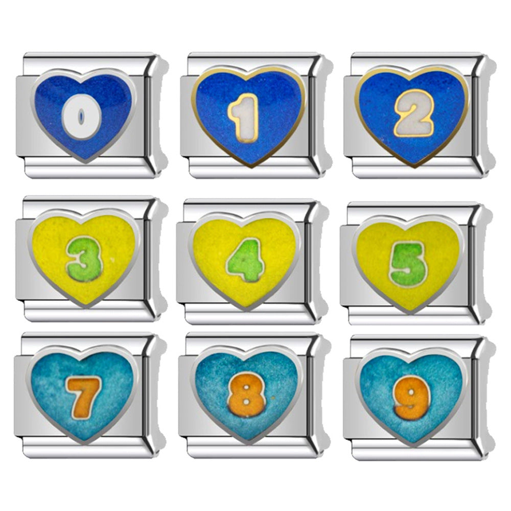 Wholesale  Italian Charm Bracelet 9mm DIY heart Creative Stainless Steel Composable Bracelet