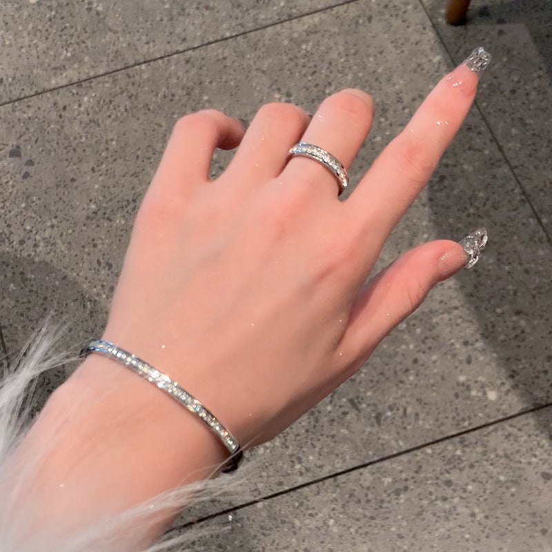 Wholesale Light Luxury Full Diamond Titanium Steel Bracelet ACC-BT-XKL003