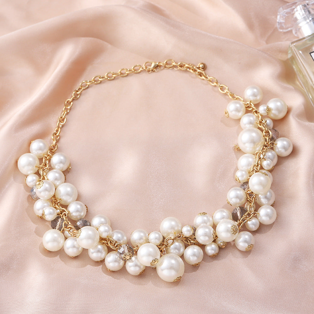 Wholesale  Pearl  Irregular Geometric Clavicle Necklace Necklaces