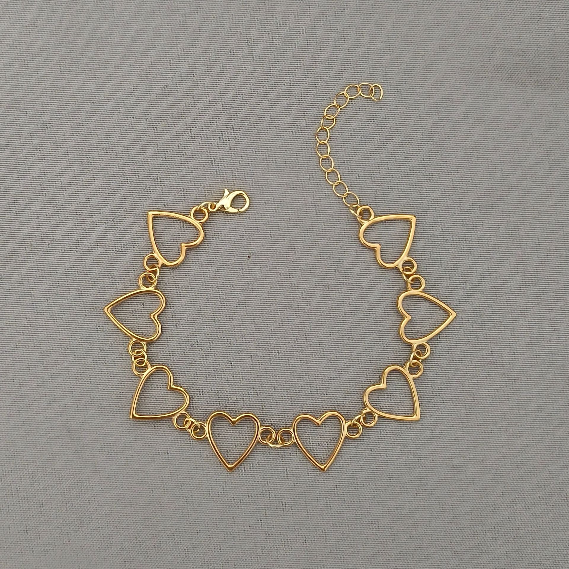 Wholesale  Beach Holiday Style Hollow Heart-shaped Anklet