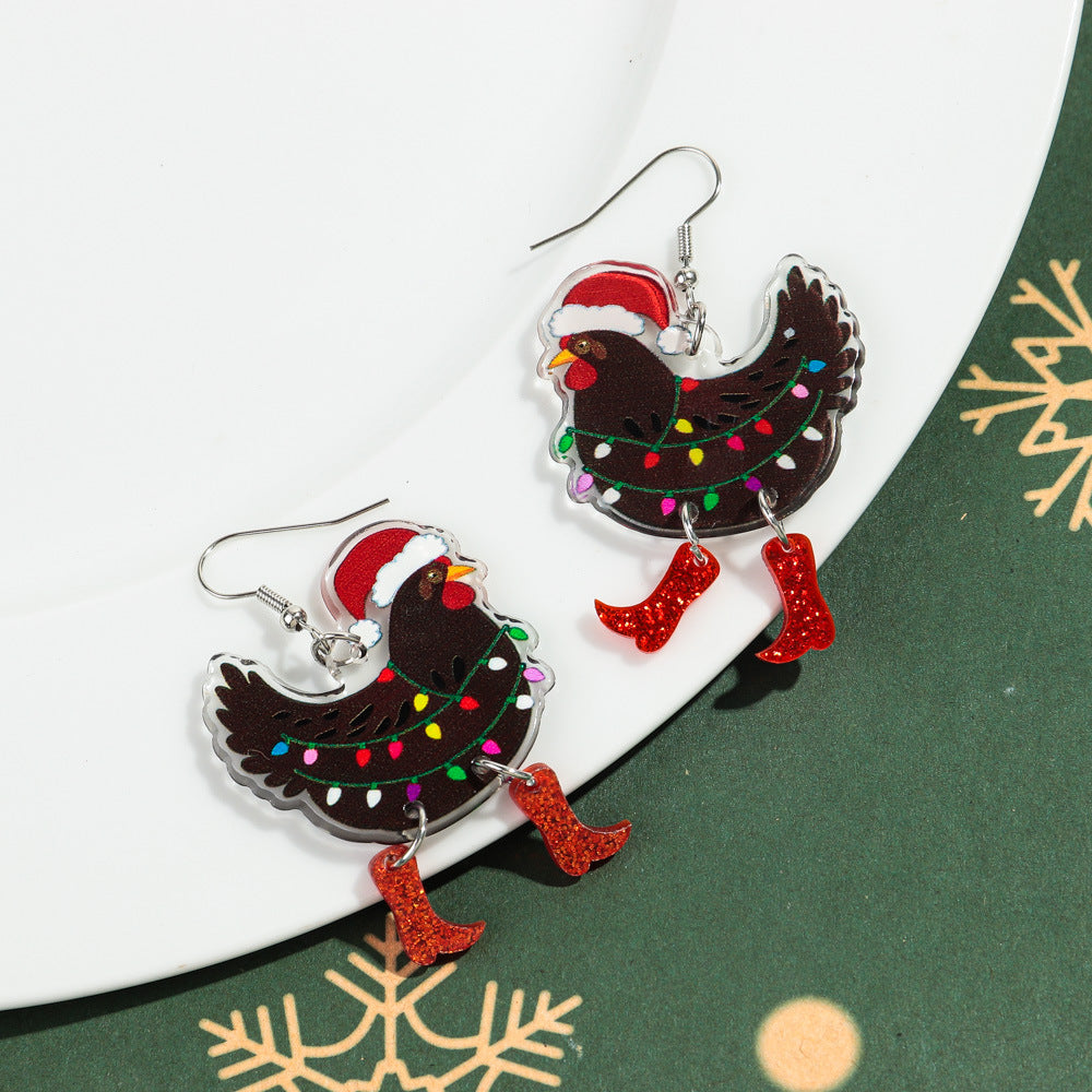 Wholesale Acrylic Cat Earrings Funny Design Party Jewelry Accessory Gift
