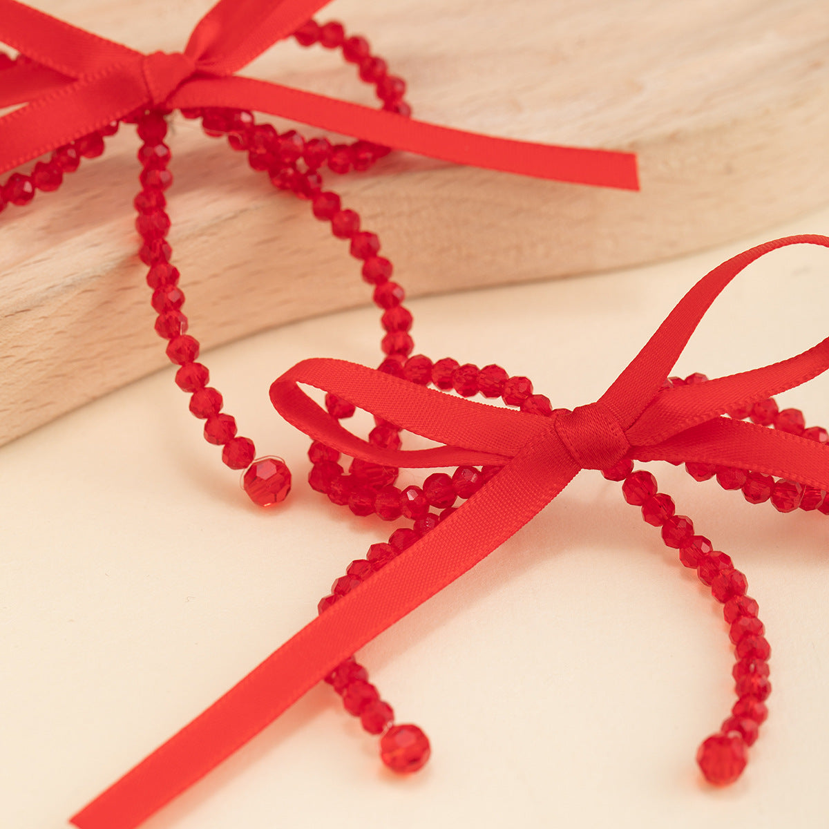 Wholesale Ribbon Bow Pearl Tassel Earrings Bow Earrings ACC-ES-DN003