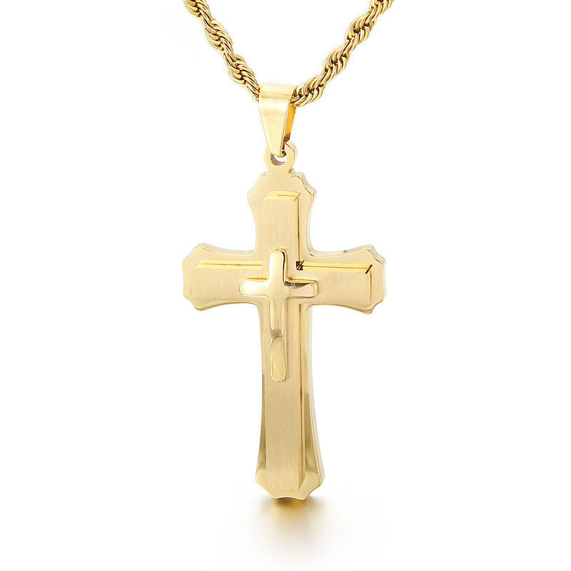 Wholesale Cross Stainless Steel Pendant Men's Necklace