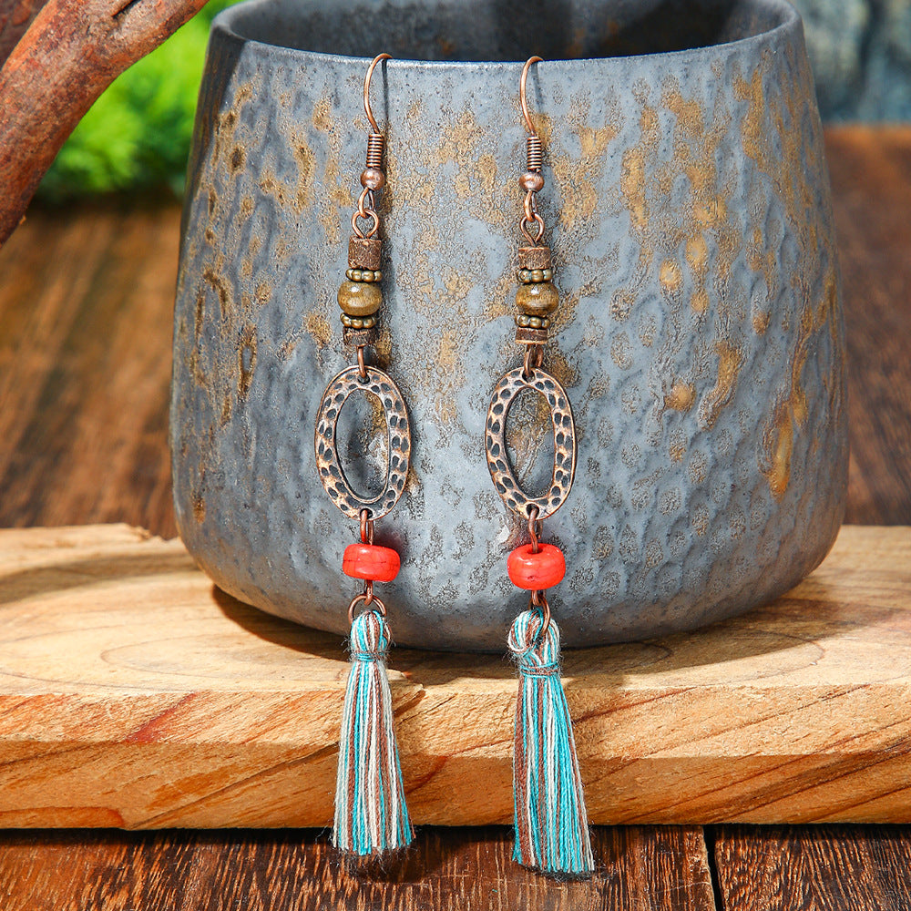 Wholesale Crystal Bohemian Tassel Earrings Vintage Style Women Jewelry Accessory for Everyday Gift