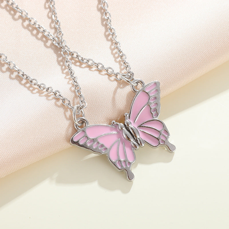 Wholesale  Friends Color Butterfly Friendship Magnetic Necklace