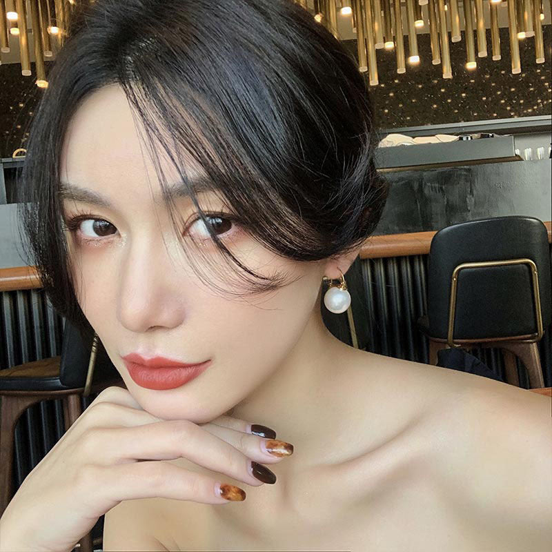 Wholesale pure white pearl earrings