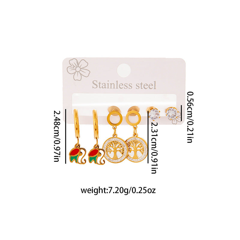 Wholesale Stylish Titanium Steel Love Earrings Set Fashion Jewelry for Party Wear