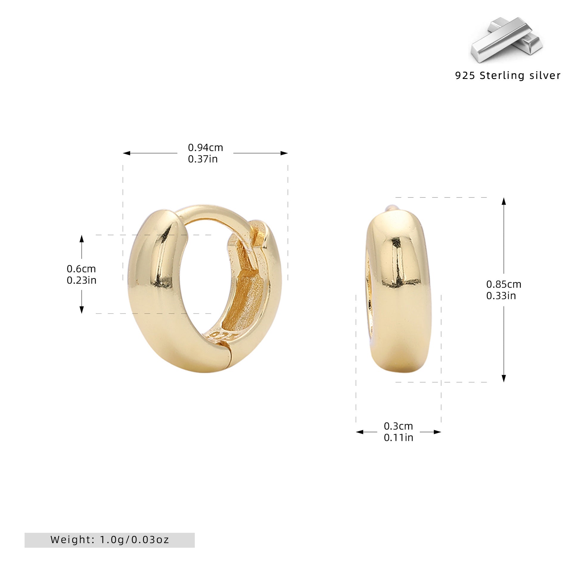 Wholesale  S925 Sterling Silve Light Luxury  Popular Simple Hollow Tube Earrings