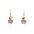 Wholesale Gold Leaf Pink Crystal Apple Ear Hook Cat's Eye Apple Necklaces Earrings