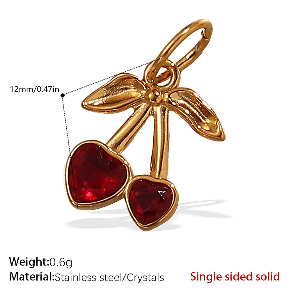 Wholesale Various Cherry Fruit Design Stainless Steel Pendants DIY Creative Bracelet Necklace Jewelry Pendant Bracelet