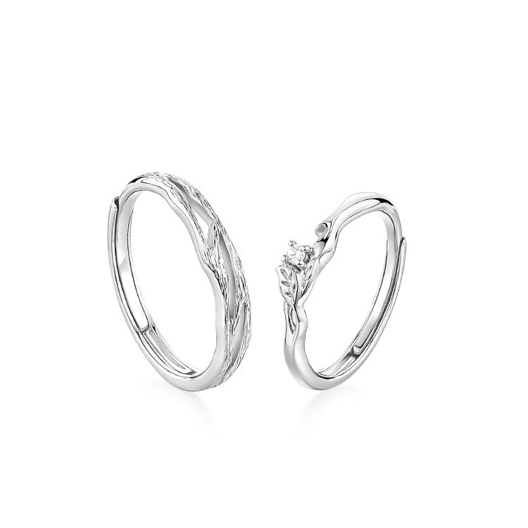 Wholesale silver diamond open adjustable ring