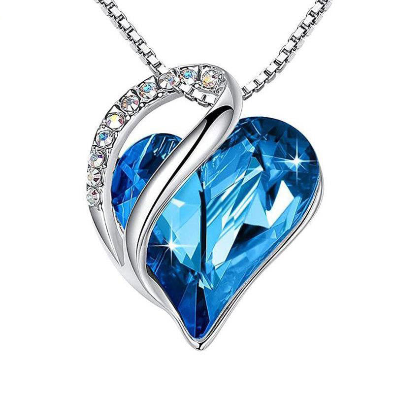 Wholesale Fashion Crystal Necklace Pendant Ocean Heart Love Necklace