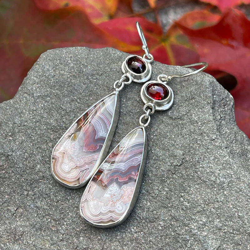 Wholesale Retro ancient silver enamel exquisite compact earrings