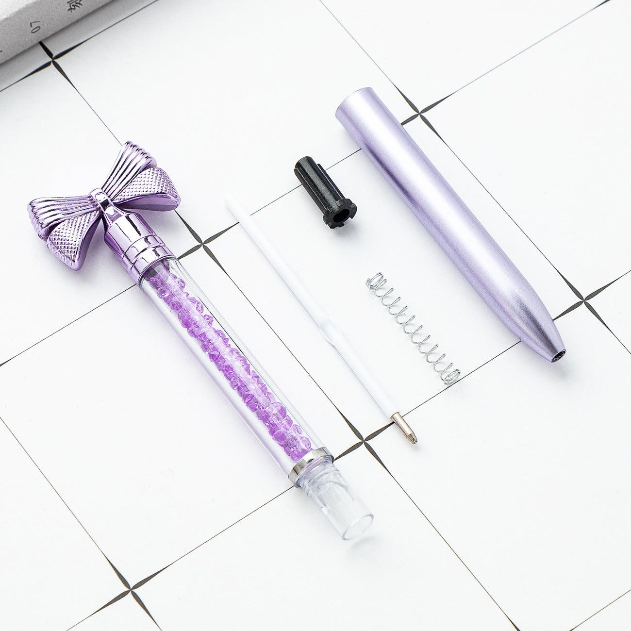 Wholesale Plastic Bow Pen Multi Color Crystal Pen ACC-PN-HuaH041