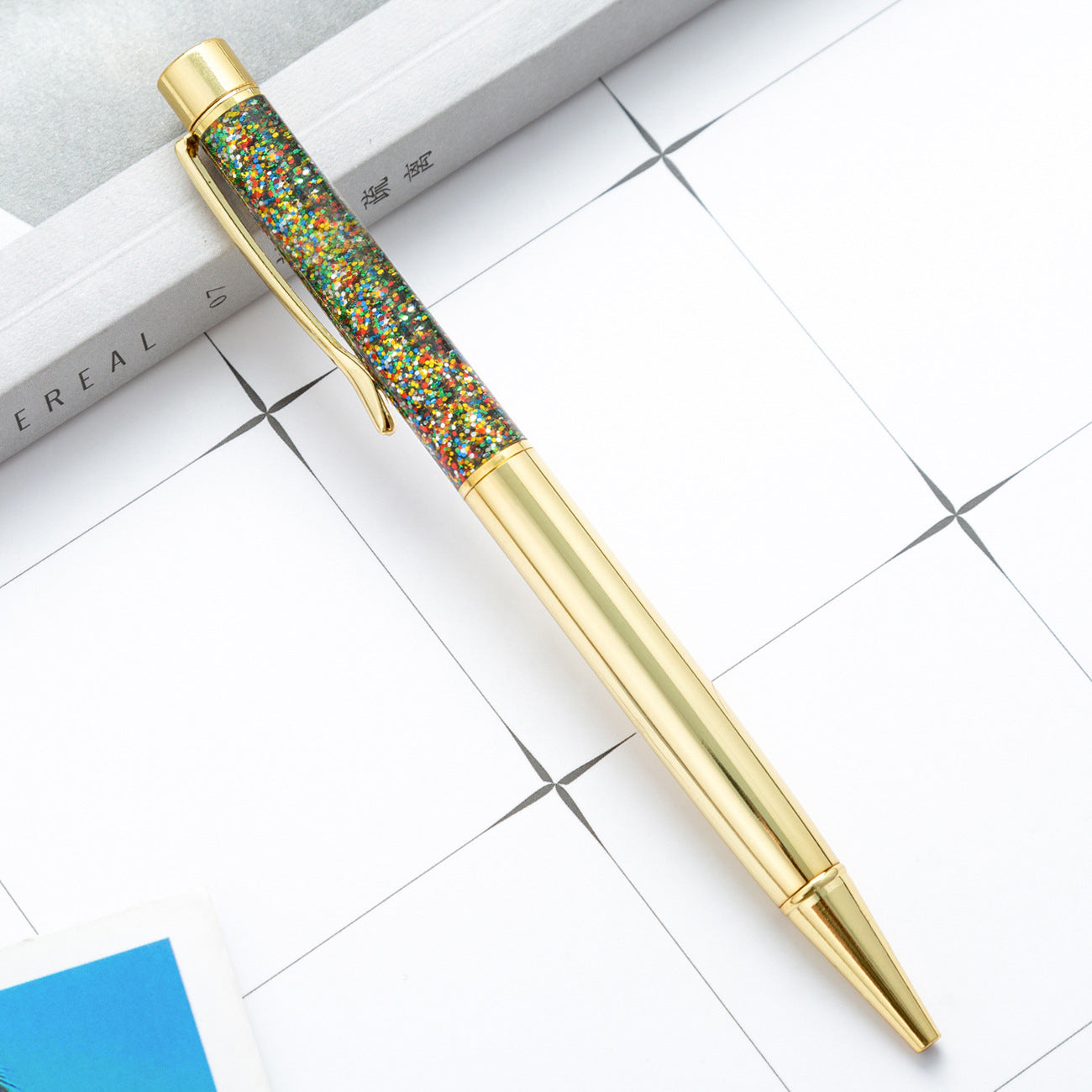 Wholesale Colorful Gold Powder Quicksand Pen Oil Pen ACC-PN-HuaHao002