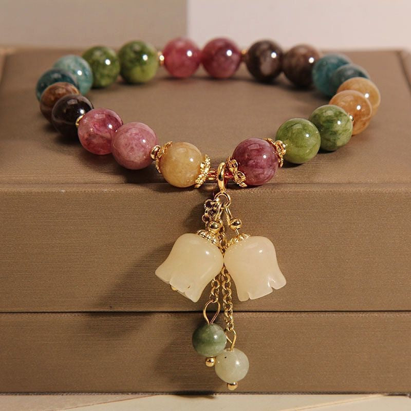Wholesale Stylish Handmade Colorful Lily Of The Valley Flower Bracelet For Women Fashion Jewelry Accessory For Resale