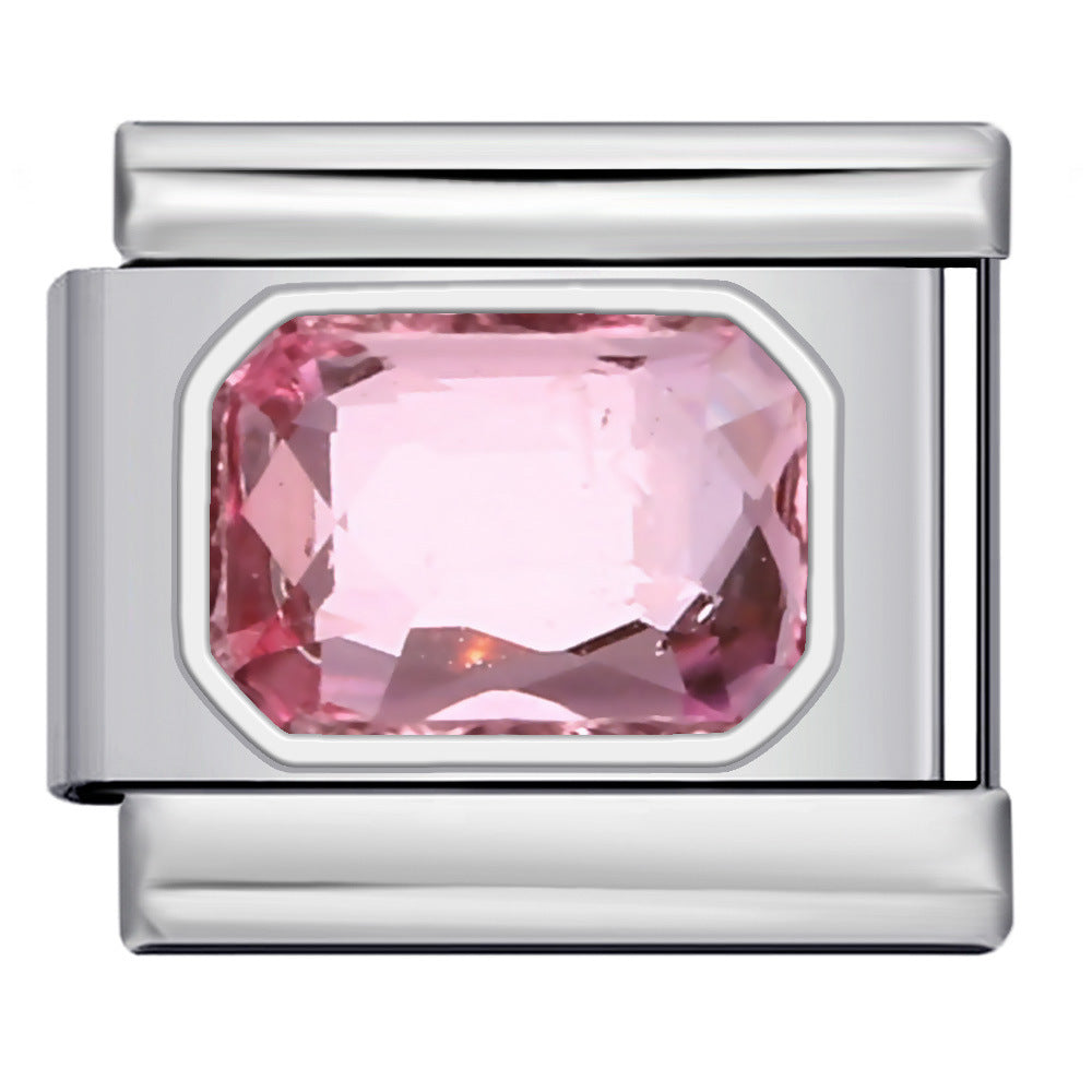 Wholesale 9mm Italian Charm Starter Bracelets DIY square Single Section Creative Stainless Steel Composable Bracelet