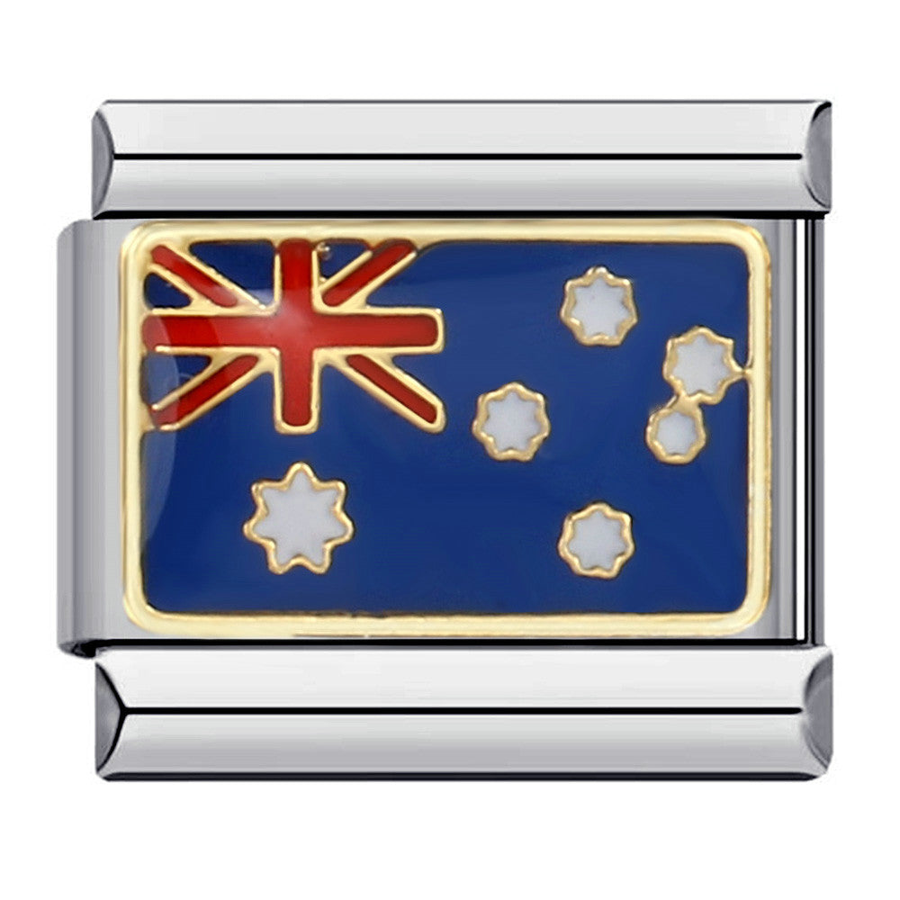 Wholesale Italian Charm Bracelet Flag Flag Stainless Steel Composable Bracelet