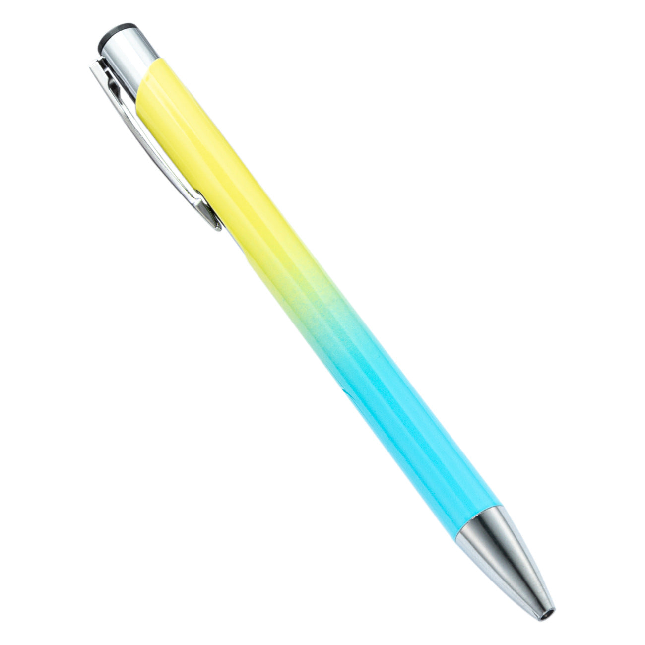 Wholesale Double coil gradient aluminum pen metal push ballpoint pen
