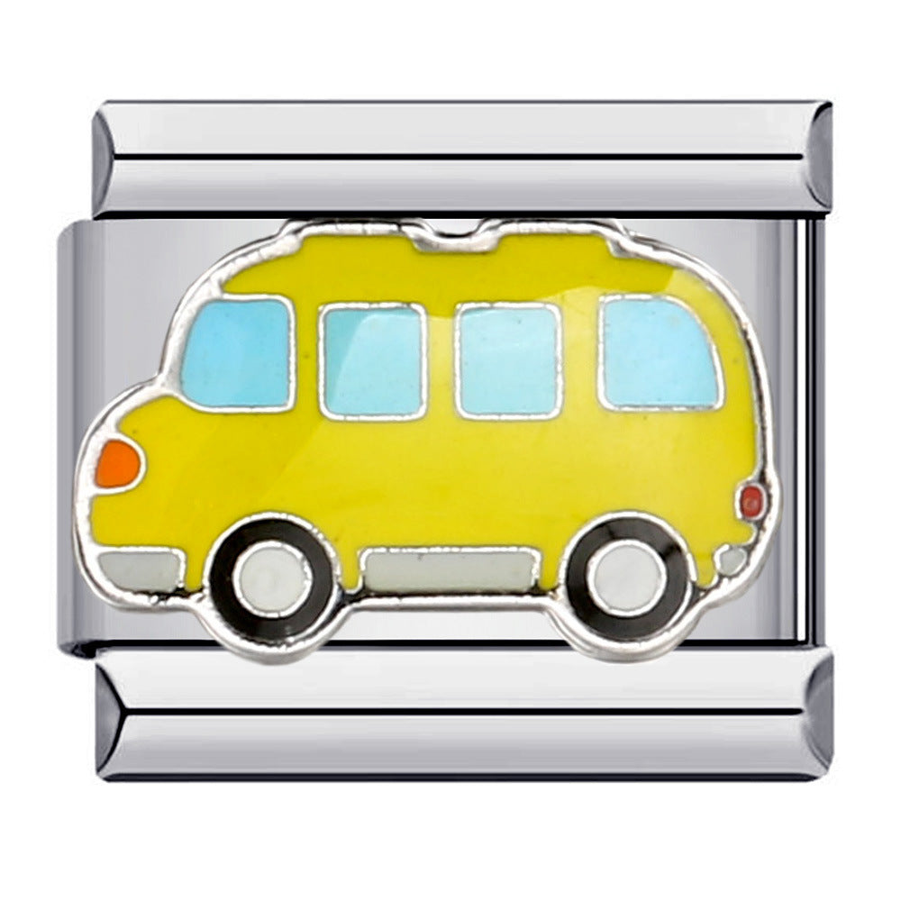 Wholesale  Italian Charm Bracelet 9mm DIY dripping Creative Stainless Steel Composable Bracelet