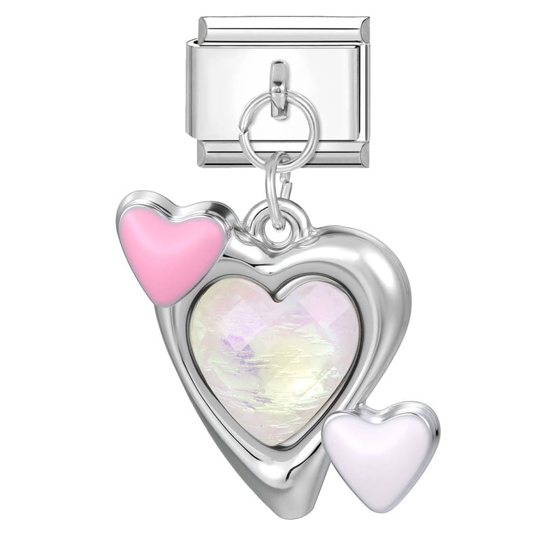 Wholesale Italian Charm Bracelet 9mm DIY Splicing Colorful Silver Pendant Stainless Steel Composable Bracelet