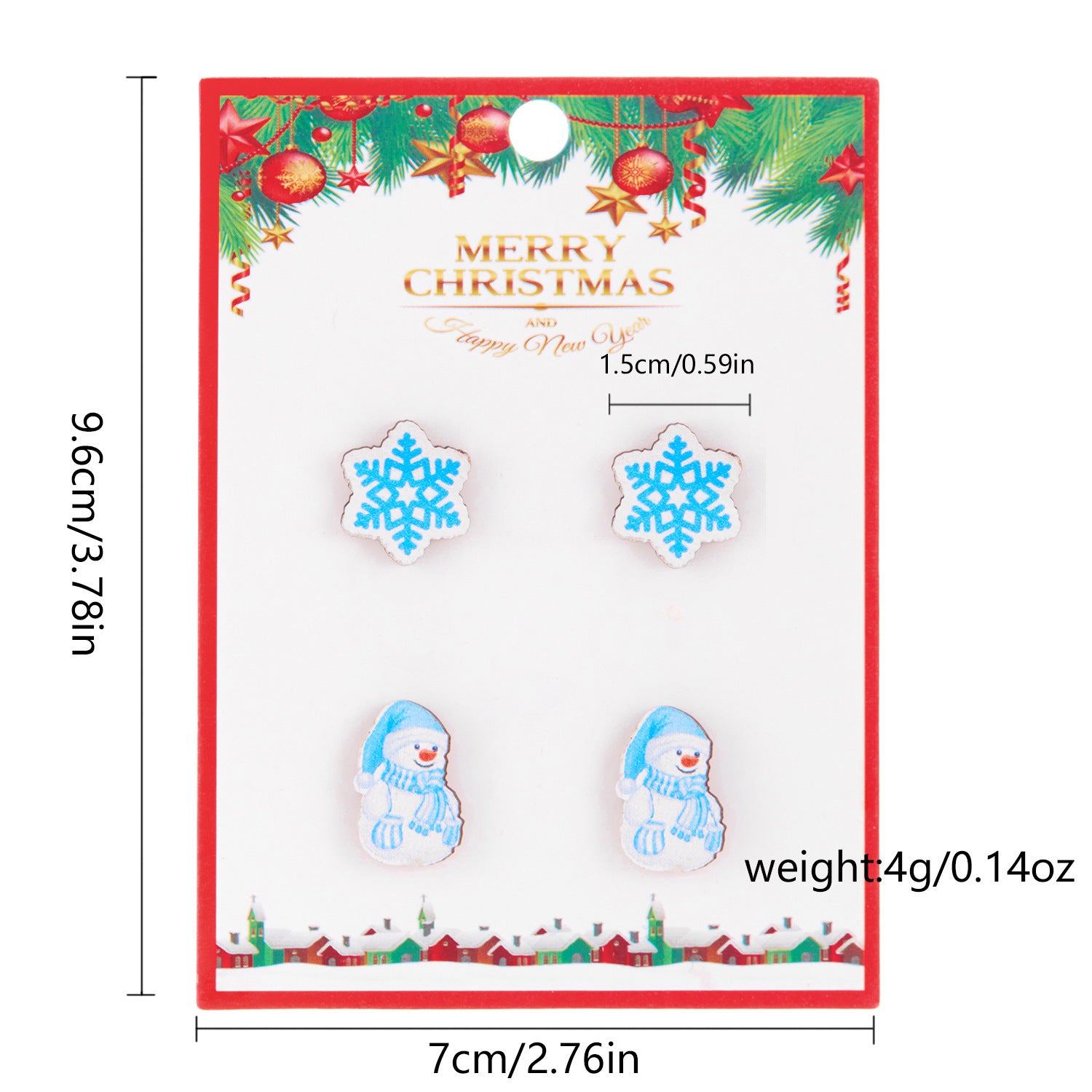 Wholesale Christmas Snowman Snowflake Wood Earrings Set ACC-ES-YingHao001