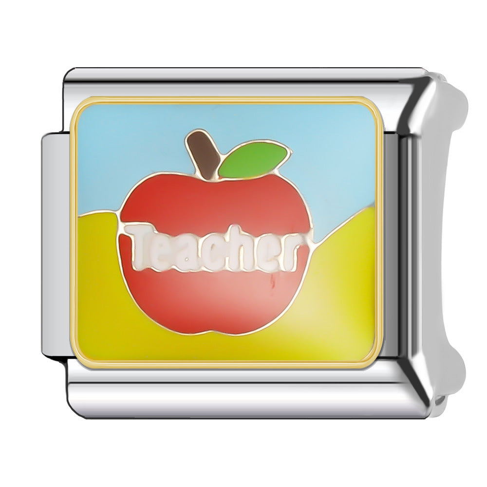 Wholesale Italian Charm Bracelet 9mm DIY Splicing Tutorial Student Series Stainless Steel Composable Bracelet