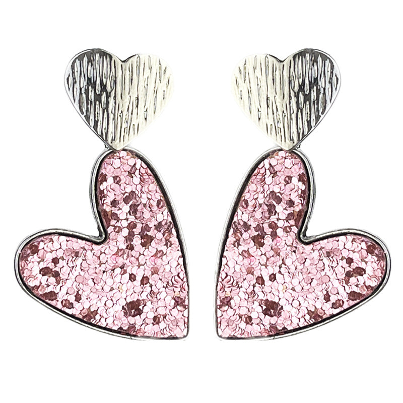 Wholesale 2 Pairs/pack Valentine's Day Double Heart Symmetrical Earrings ACC-ES-HY204